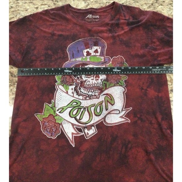 Poison T-Shirt Men’s Size L Red Retro Dragging the Cat Across America 1987 Tour - Picture 6 of 8